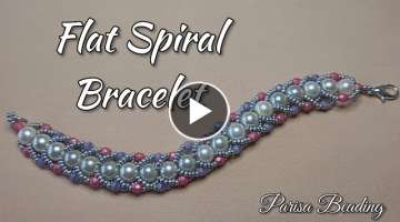 Flat Spiral Pearl Bracelet / DIY Jewellery making Tutorial